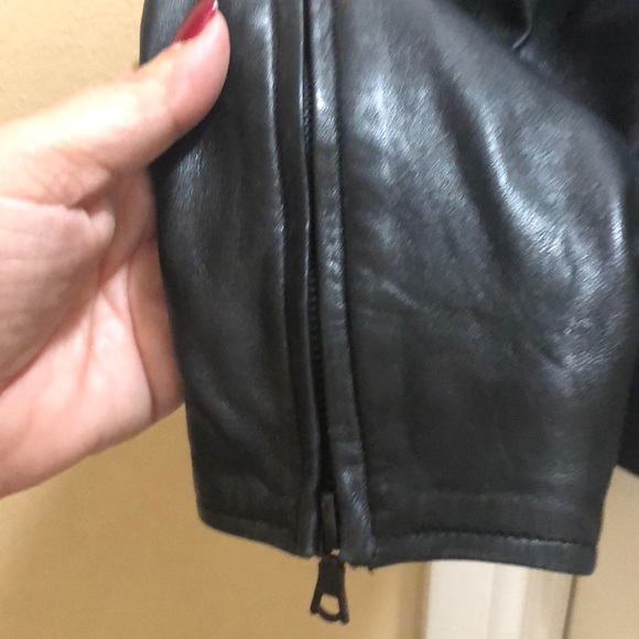 GY black bomber leather jacket - Picture 5 of 8